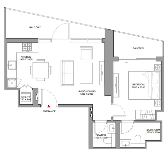 1 bedroom layout