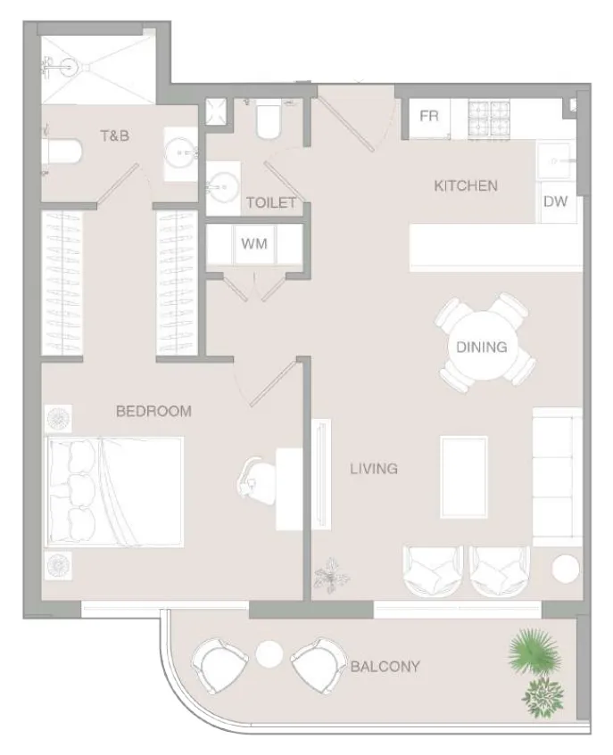 1 bedroom layout