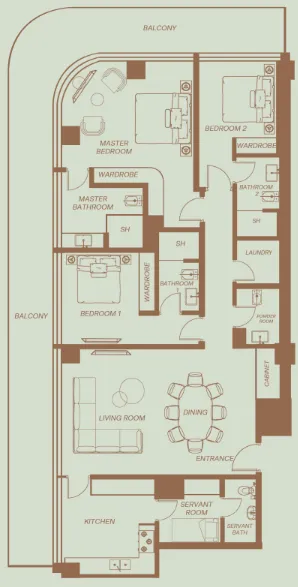 3 bedroom layout