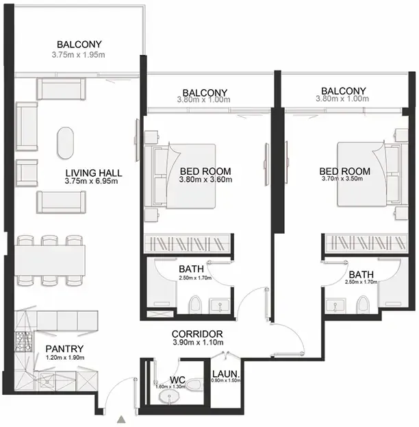 2 bedroom layout