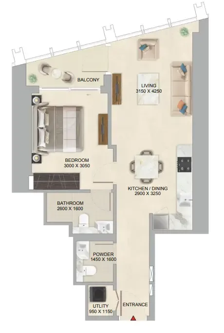 1 bedroom layout