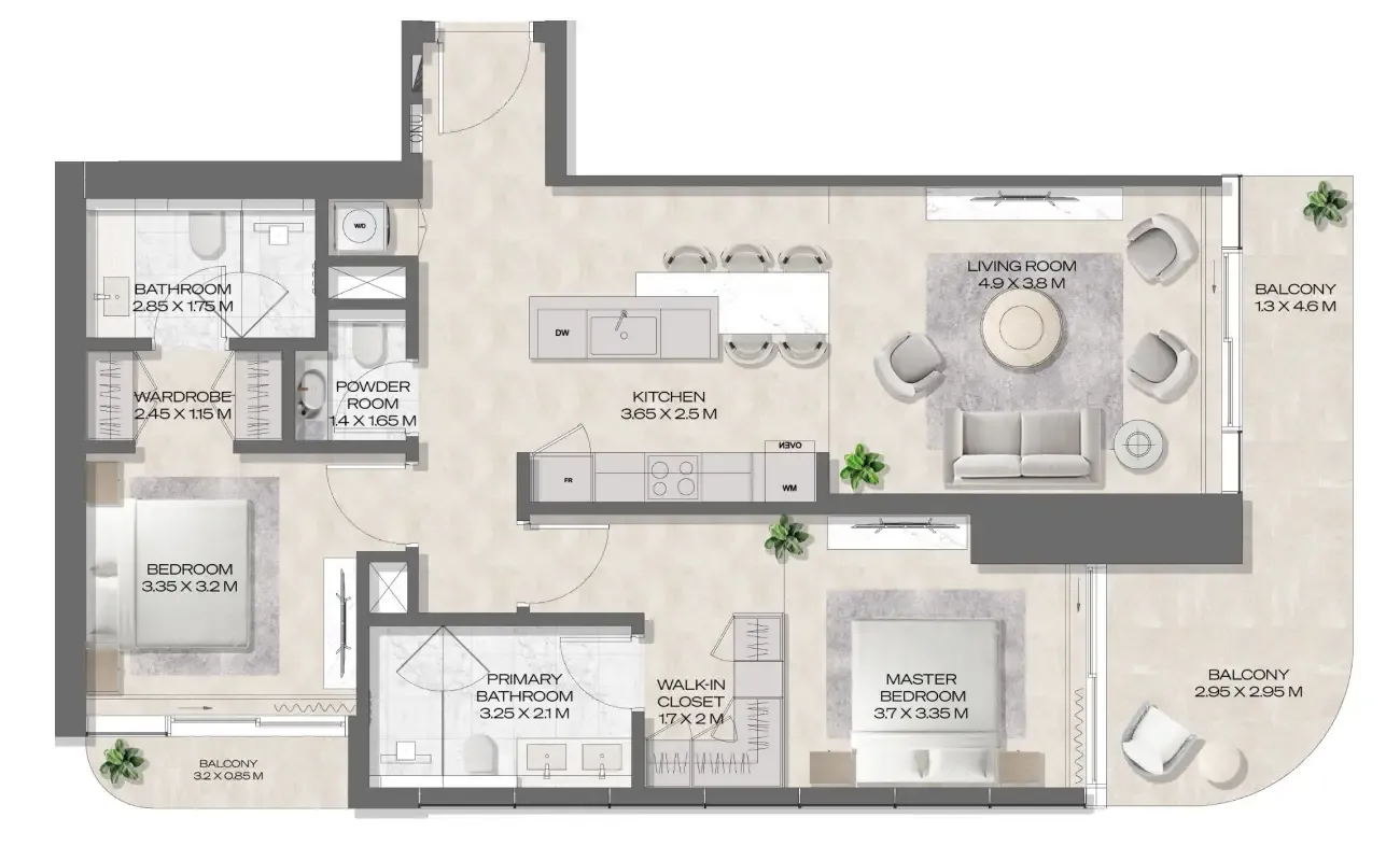 2 bedroom layout