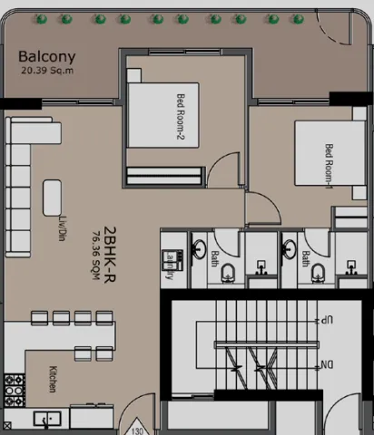 2 bedroom layout