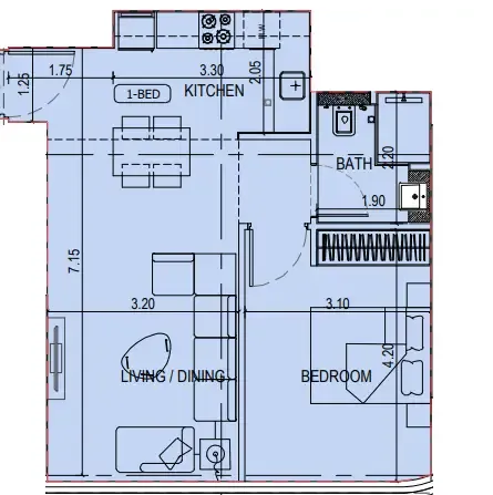 1 bedroom layout