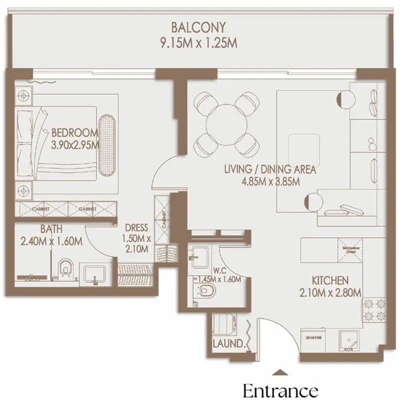 1 bedroom layout