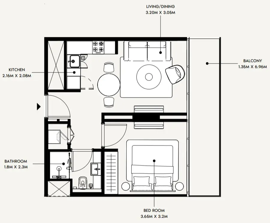 1 bedroom layout