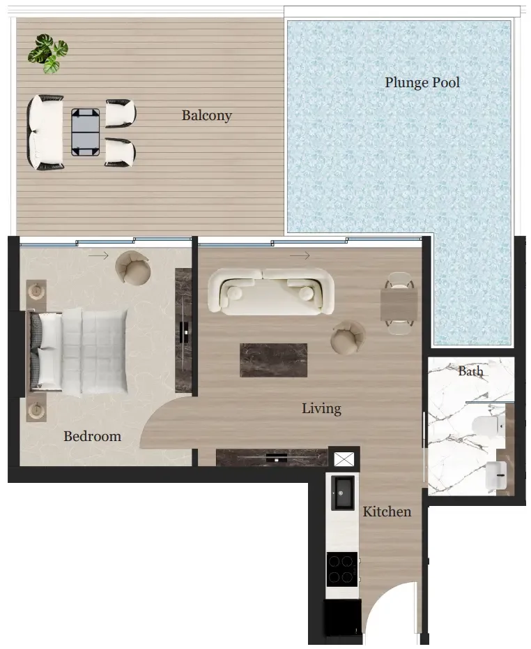 1 bedroom layout