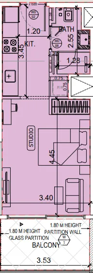 0 bedroom layout