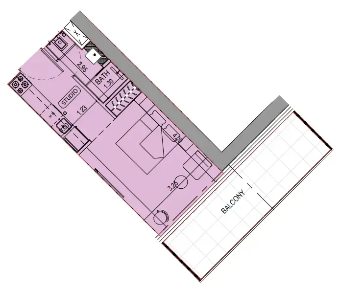 0 bedroom layout