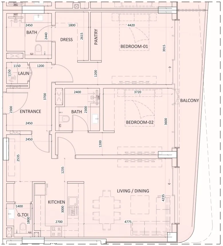 2 bedroom layout