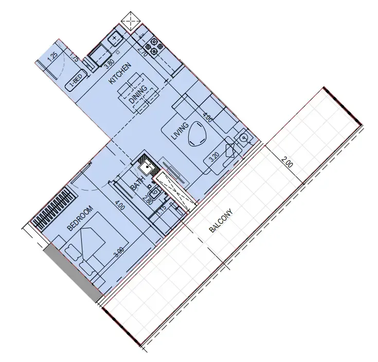 1 bedroom layout