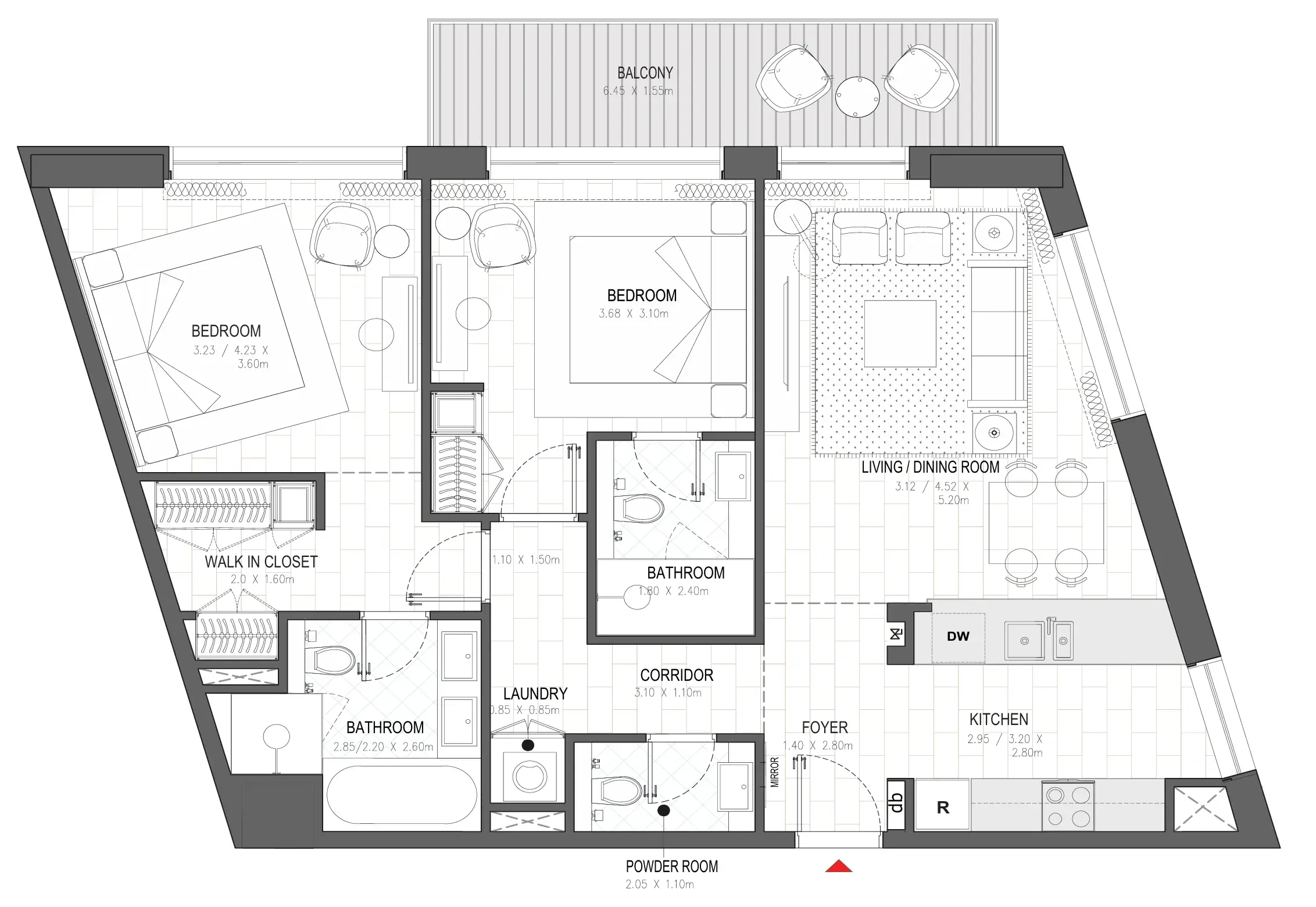 2 bedroom layout
