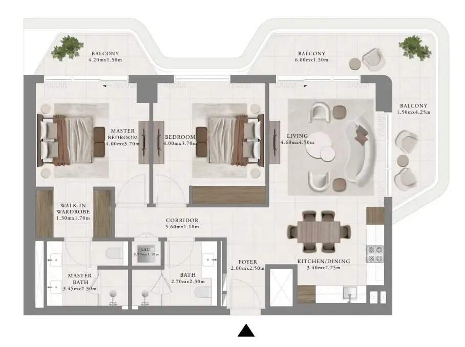 2 bedroom layout
