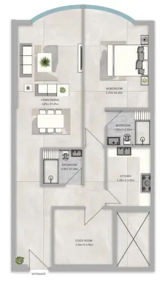 1 bedroom layout