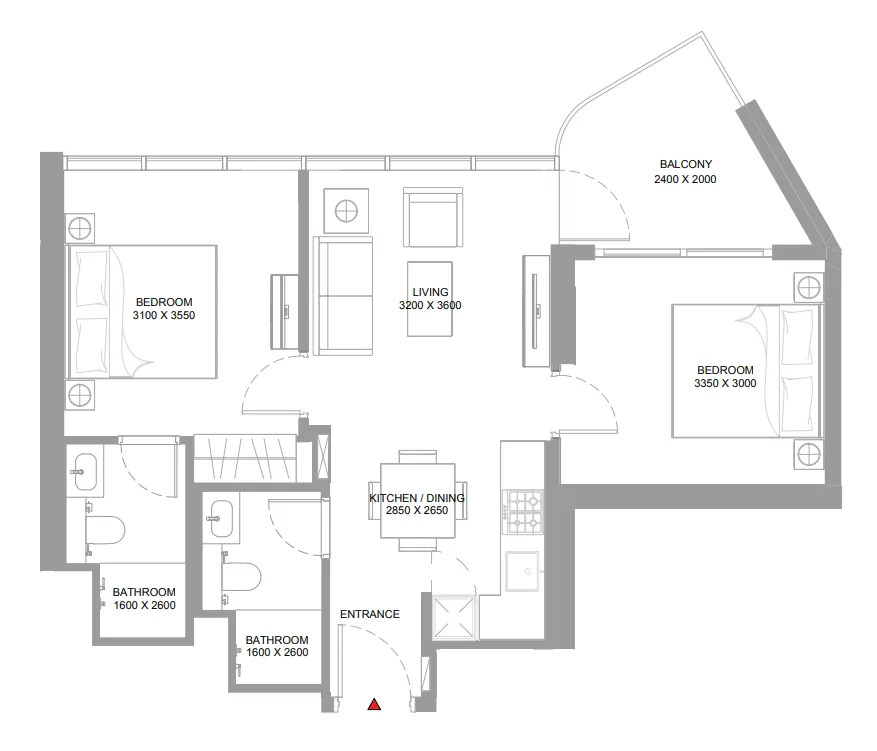 2 bedroom layout