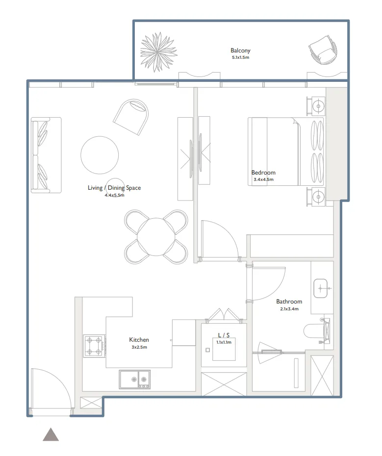 1 bedroom layout