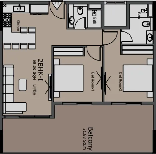 2 bedroom layout