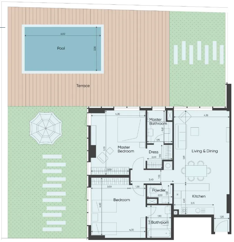 2 bedroom layout