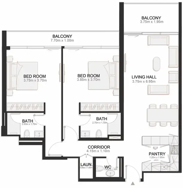2 bedroom layout