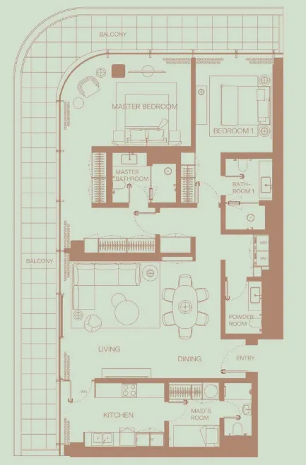 2 bedroom layout