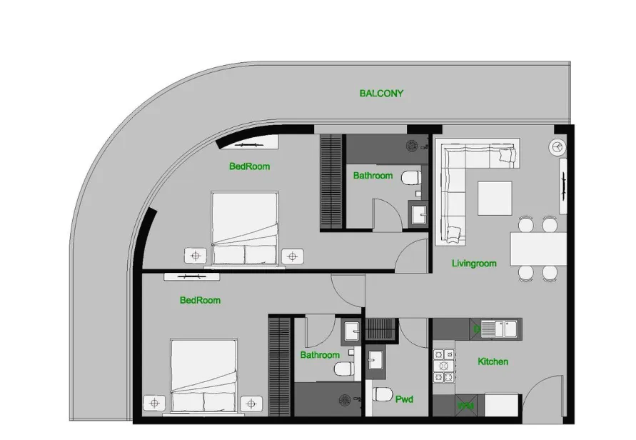 2 bedroom layout