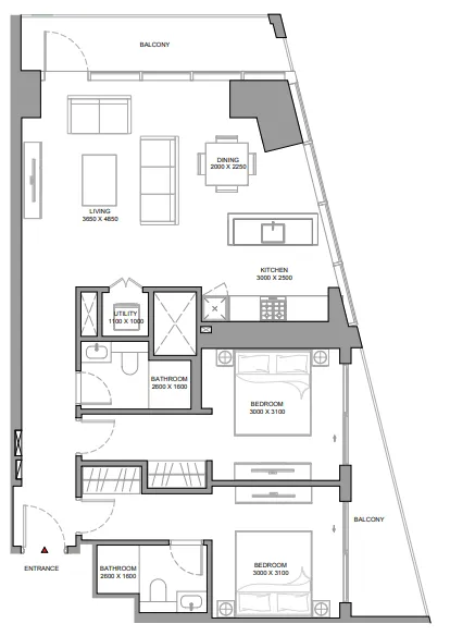 2 bedroom layout