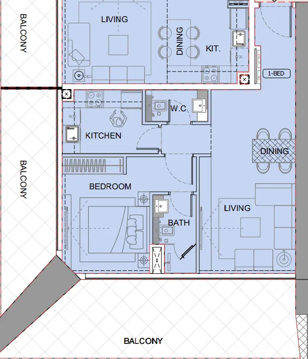1 bedroom layout