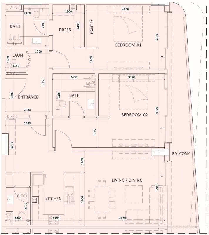 2 bedroom layout