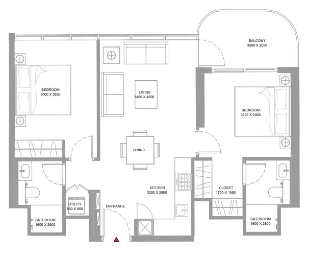 2 bedroom layout