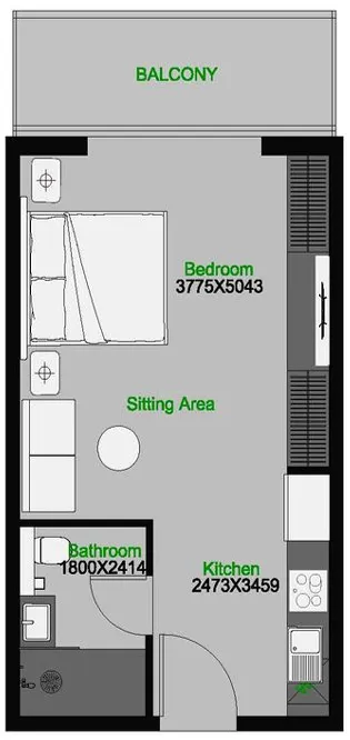 0 bedroom layout