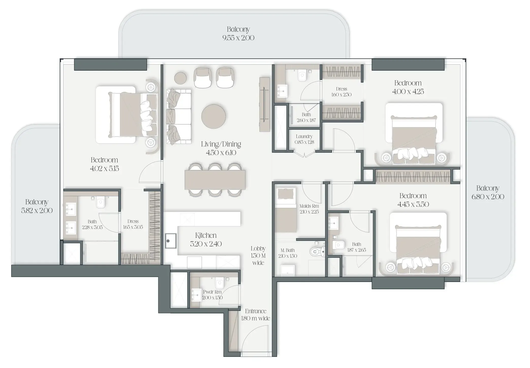 3 bedroom layout