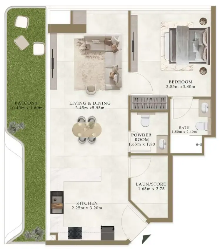 1 bedroom layout