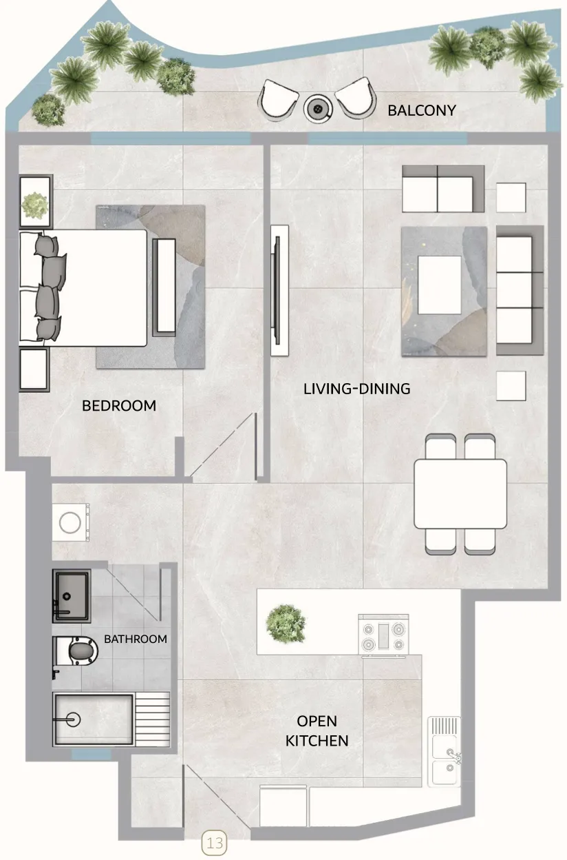 1 bedroom layout