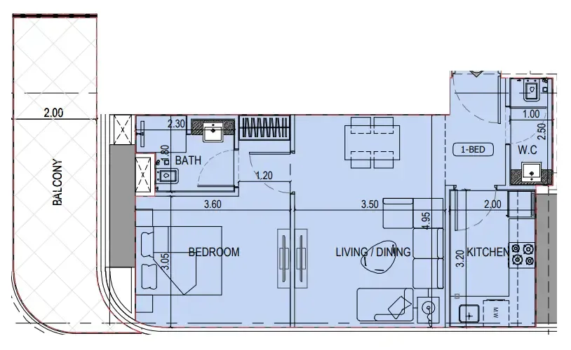 1 bedroom layout