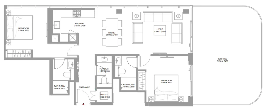2 bedroom layout