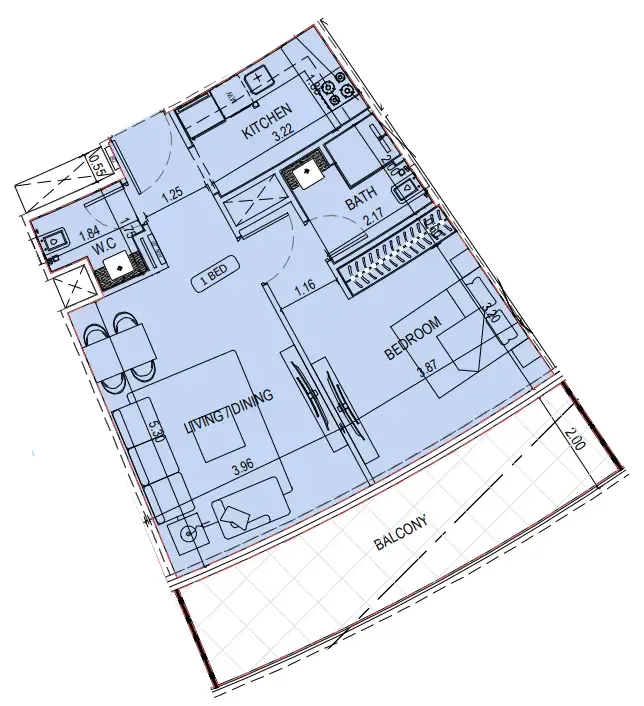 1 bedroom layout