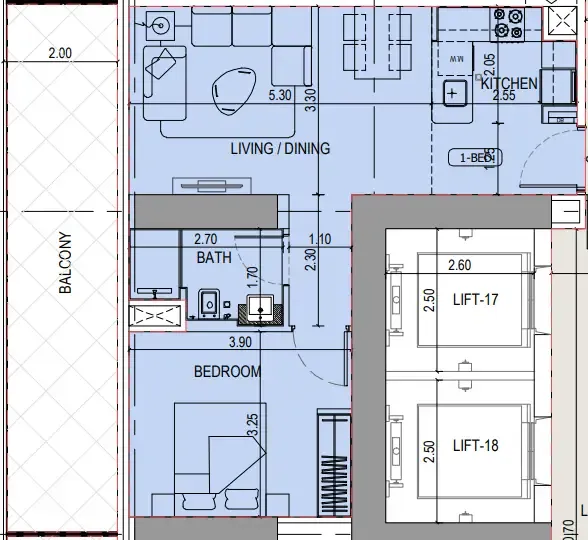 1 bedroom layout