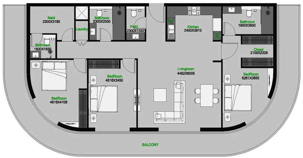 3 bedroom layout