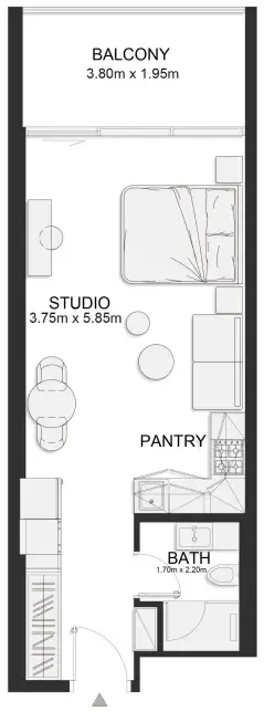 0 bedroom layout