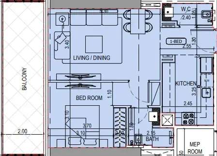 1 bedroom layout