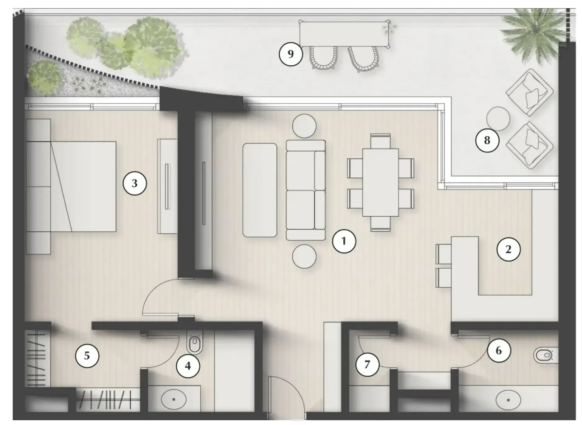1 bedroom layout
