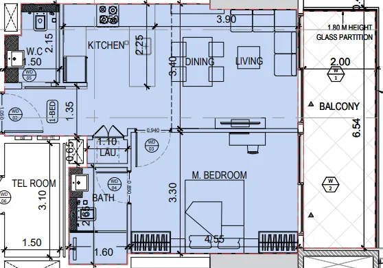1 bedroom layout