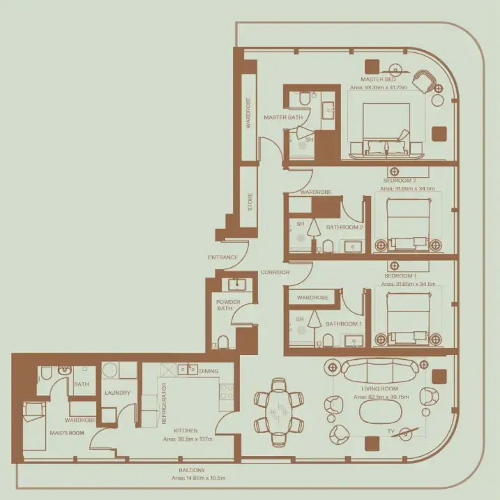 3 bedroom layout