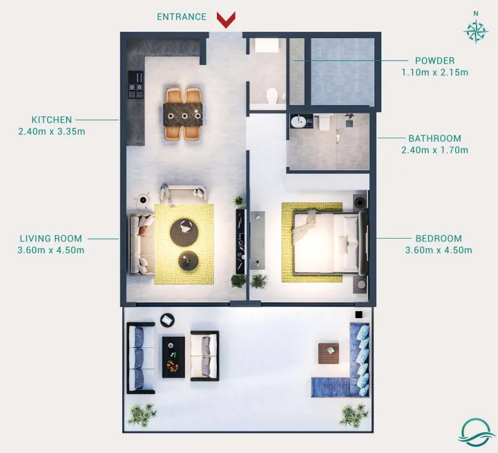 1 bedroom layout
