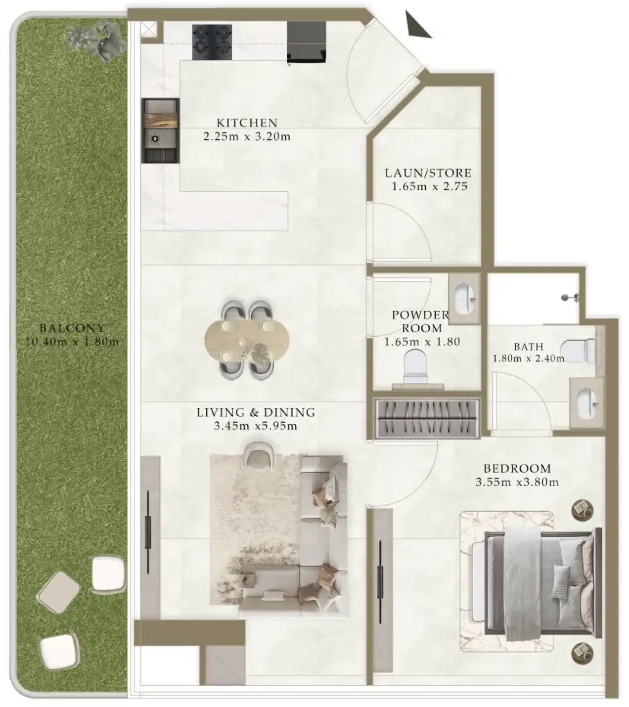 1 bedroom layout