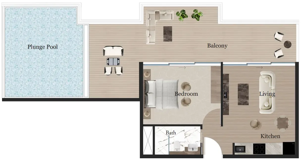 1 bedroom layout