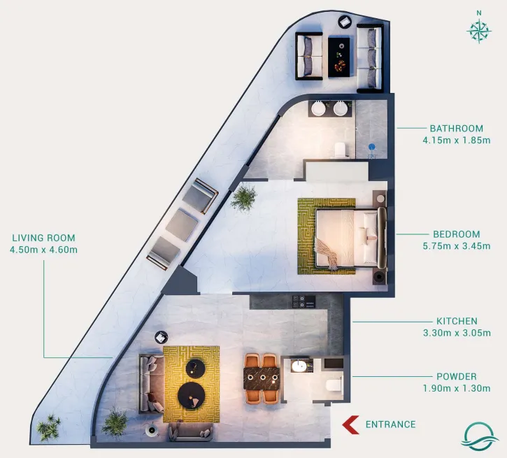 1 bedroom layout