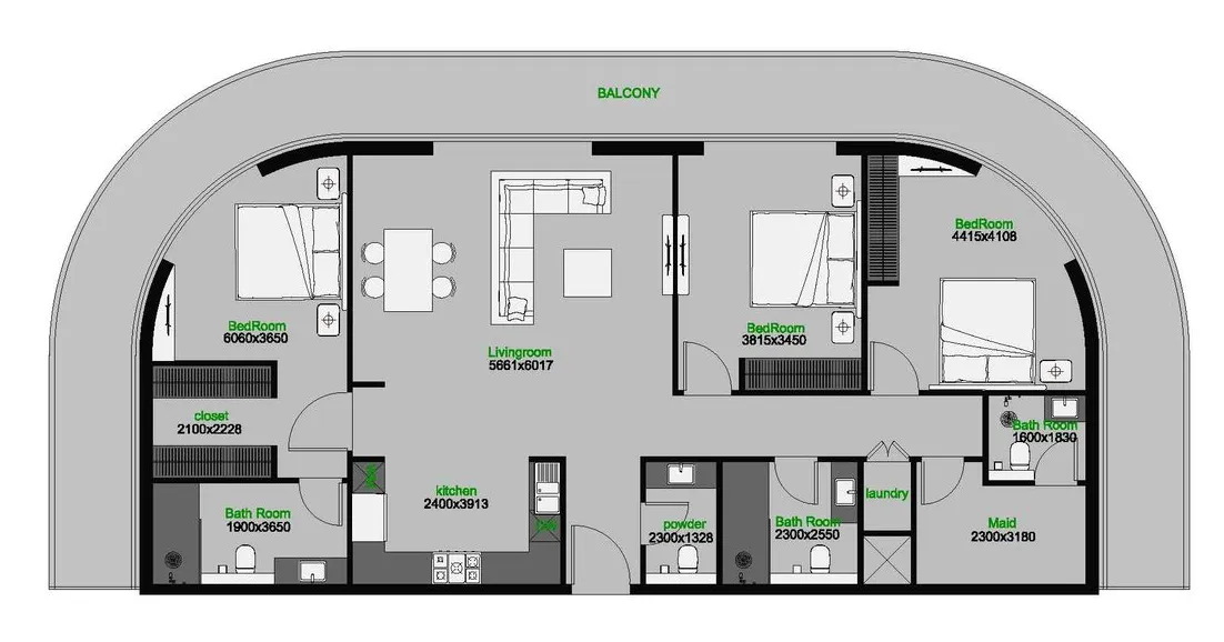 3 bedroom layout