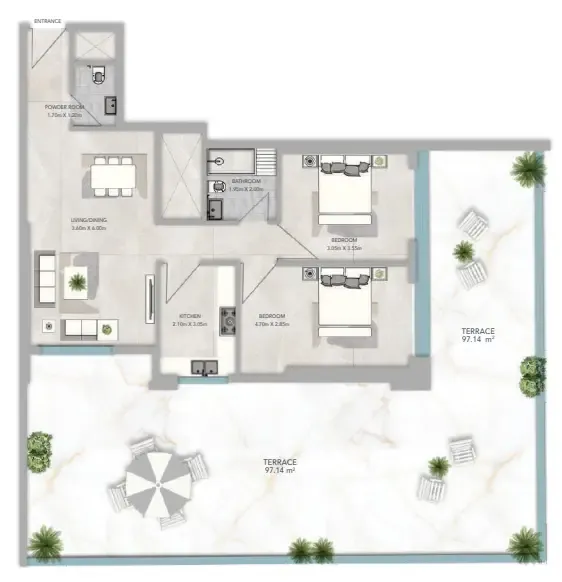2 bedroom layout