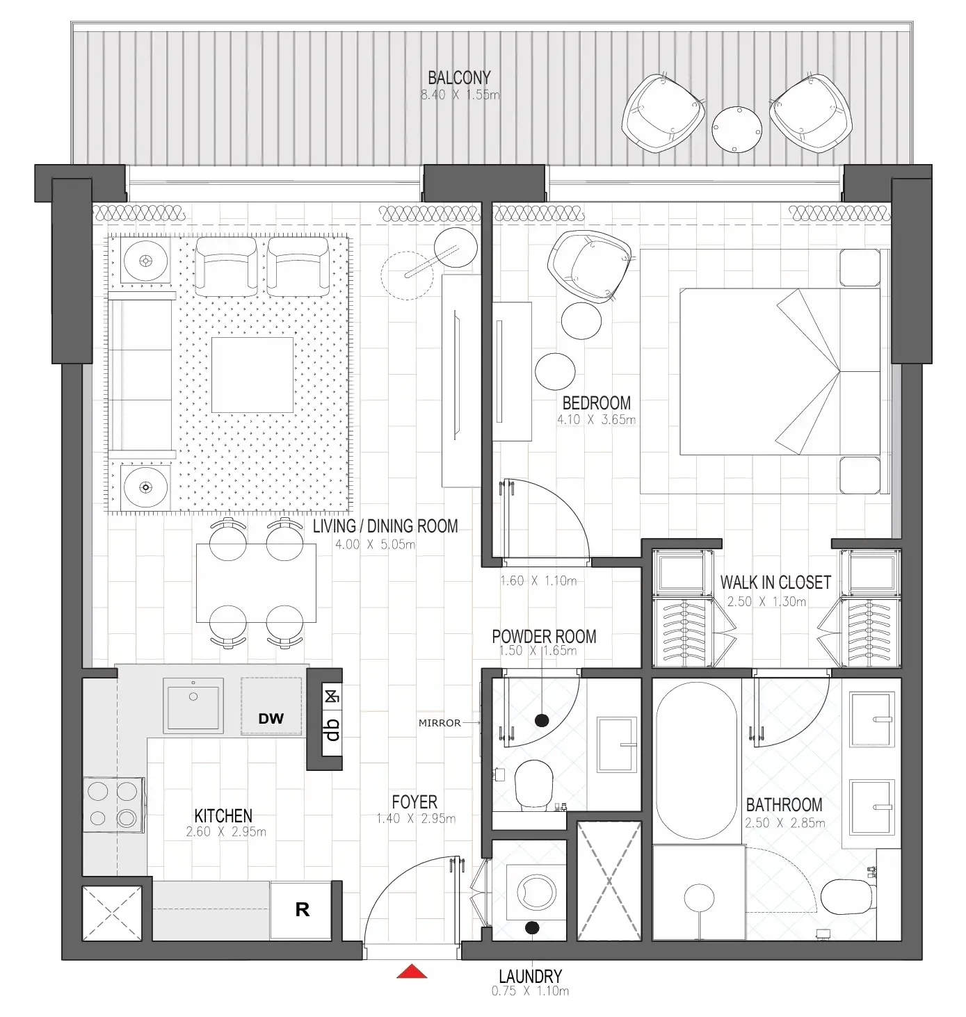 1 bedroom layout